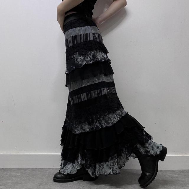 Layered lace grunge skirt