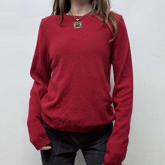 Red wool knitted jumper