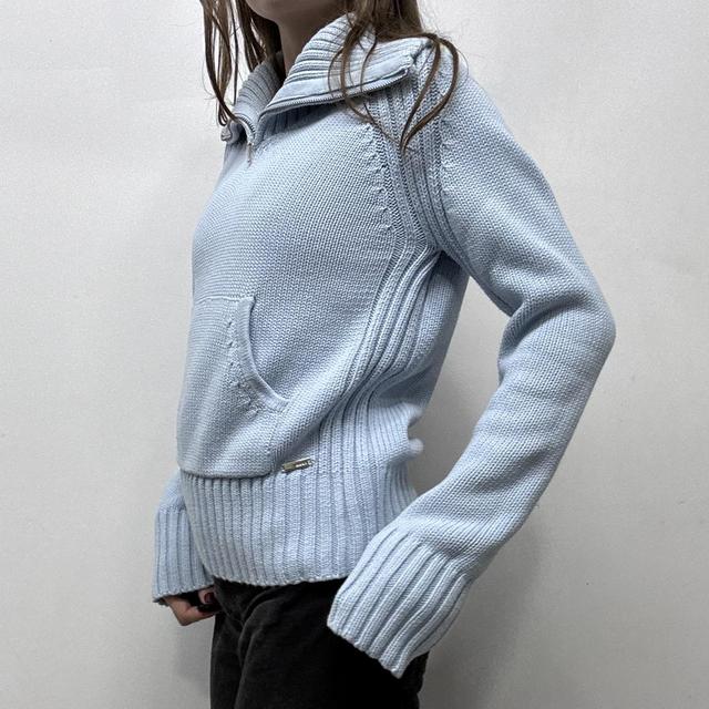 Pale blue chunky knit oversized jumper