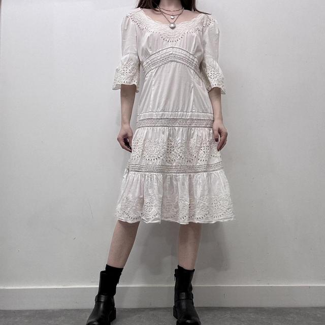 White cotton lace dress