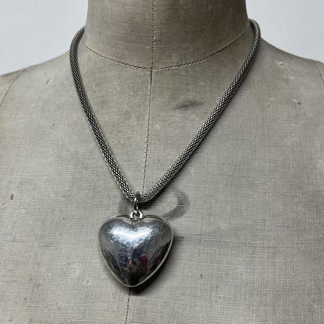 Silver bubble heart necklace
