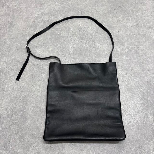 Black leather COS crossbody bag
