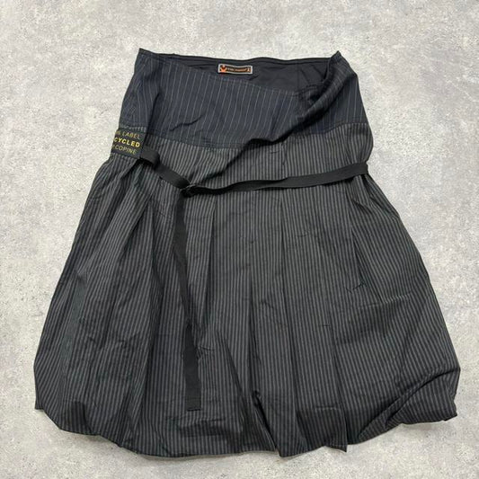 Cop Copine black pinstripe puffy midi