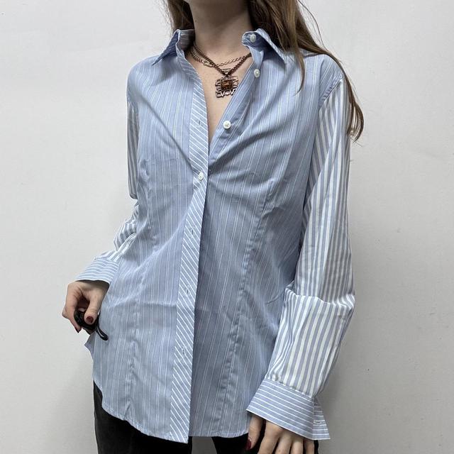 Blue pinstripe minimalist shirt
