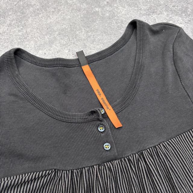 Pinstripe pleated tiered pinstripe dress