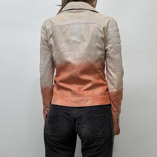 Ombre grunge leather jacket