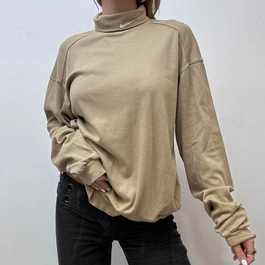 Tan nike roll neck sweater