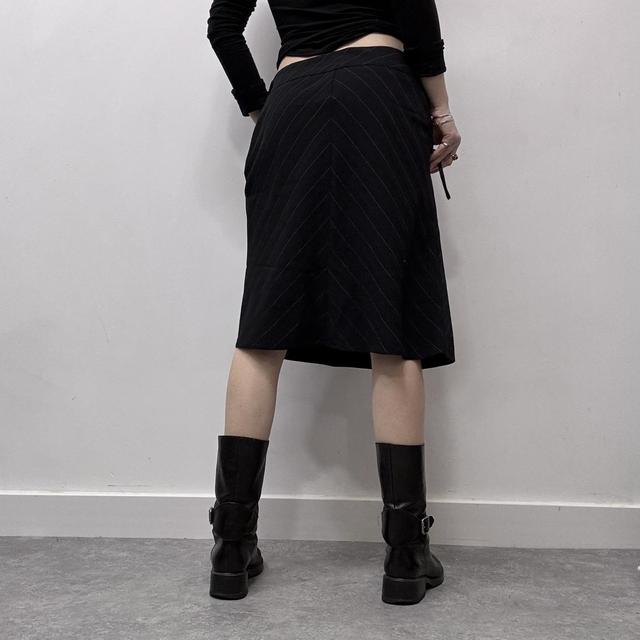 Flare pinstripe midi skirt