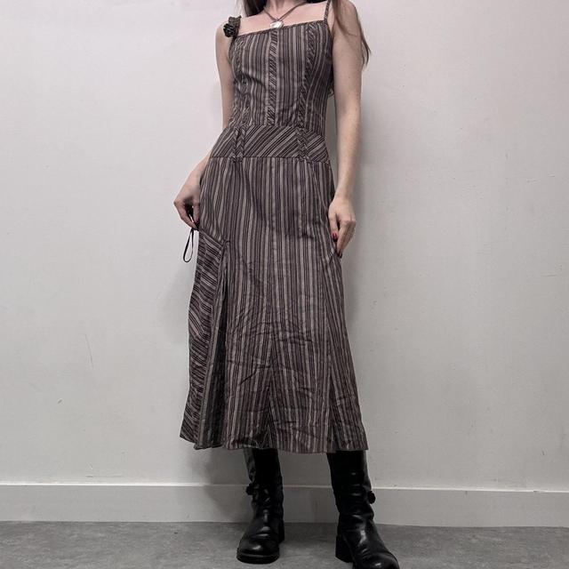 Vintage pinstripe aline maxi dress