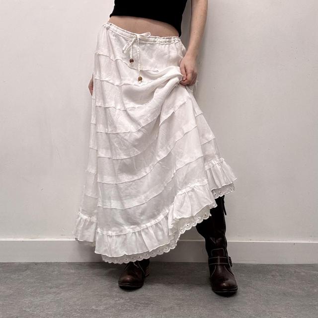 Lace layered tiered maxi skirt