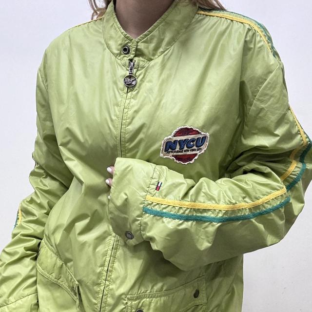 Nylon varsity bomber jacket