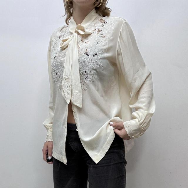 Silk lace vintage blouse