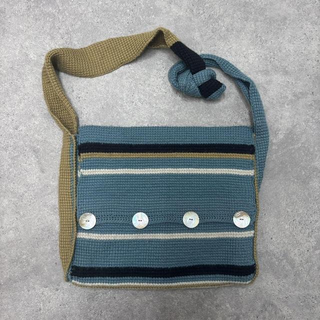 Knitted satchel stripey bag