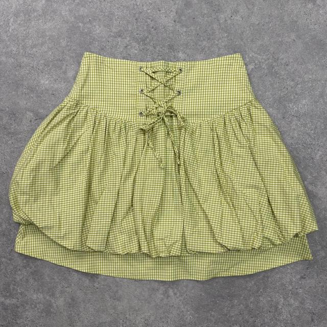 Puff gingham corset mini skirt