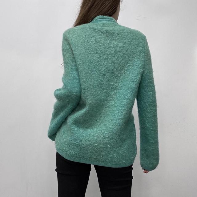 Green slouchy wool cardigan