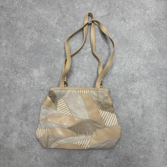 Patchwork tan leather bag