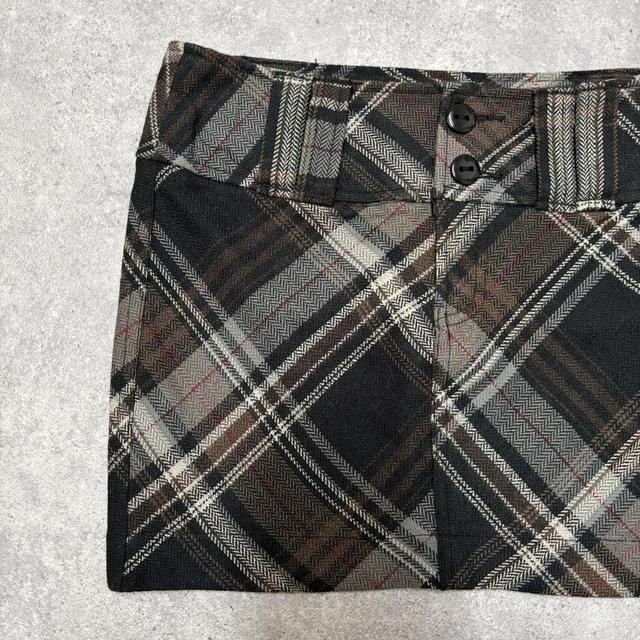 Tartan printed mini skirt