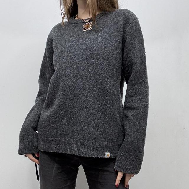 Grey Carhartt slouchy knit wool jumper