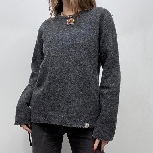 Grey Carhartt slouchy knit wool jumper
