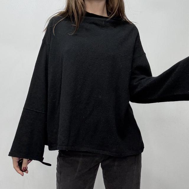 Black slouchy wool jumper