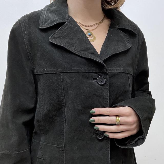 Black suede blazer jacket