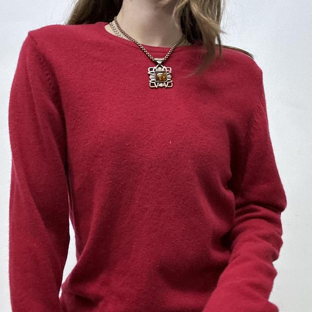 Red wool knitted jumper