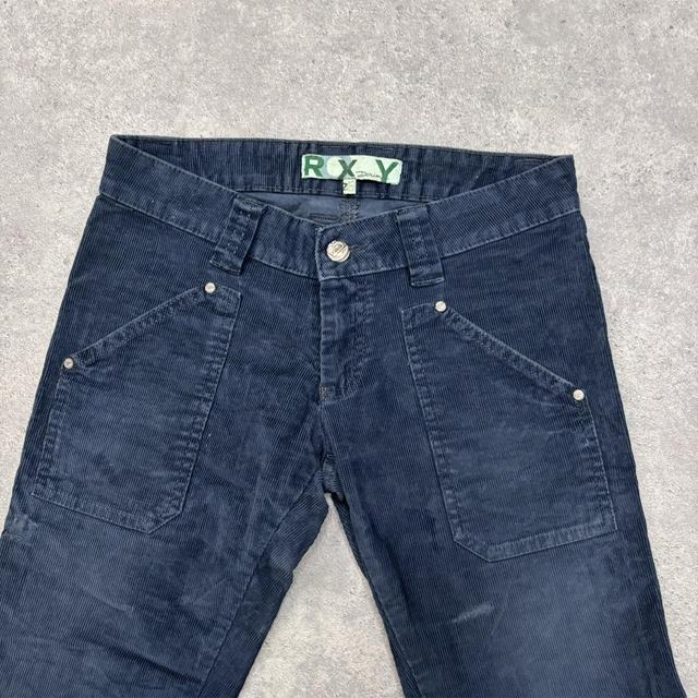 Blue straight-leg cord jeans