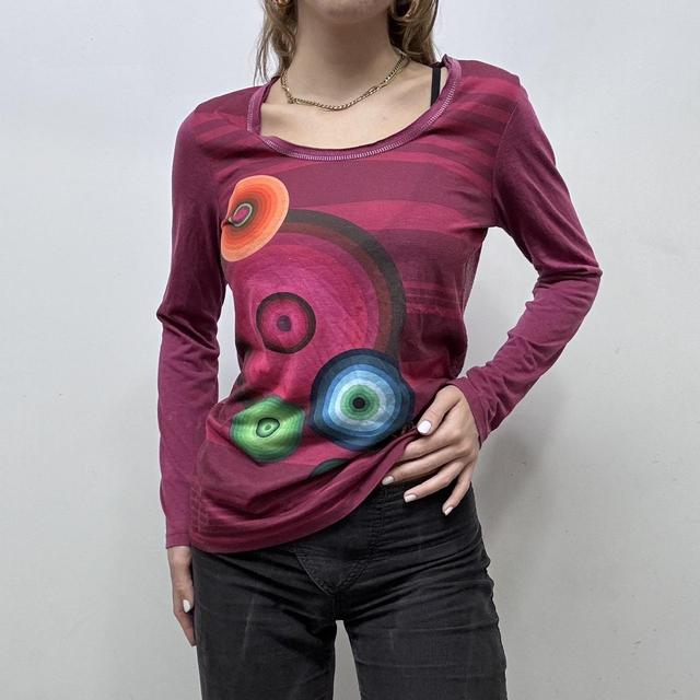 Graphic printed pink T-shirt