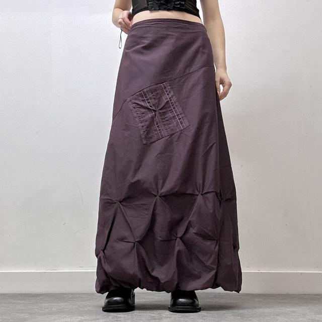Ruched cargo maxi skirt