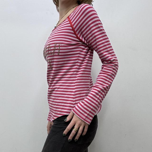 Pinstripe studded T-shirt