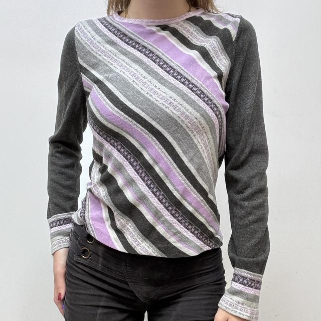 Stripe wool knitted jumper