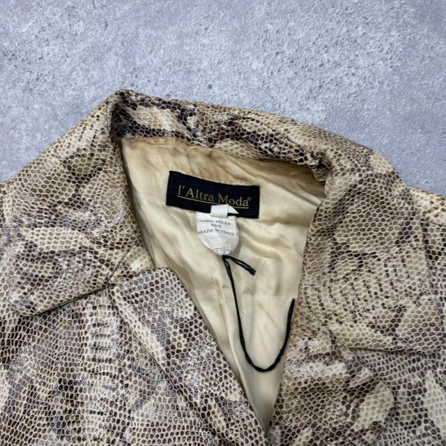 Snakeskin brown leather blazer
