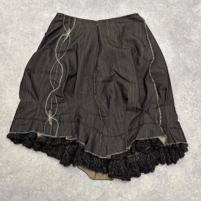 Grunge pinstripe layered puff skirt