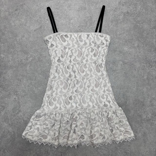 Cream lace coquette dress