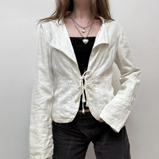 White coquette lace shirt