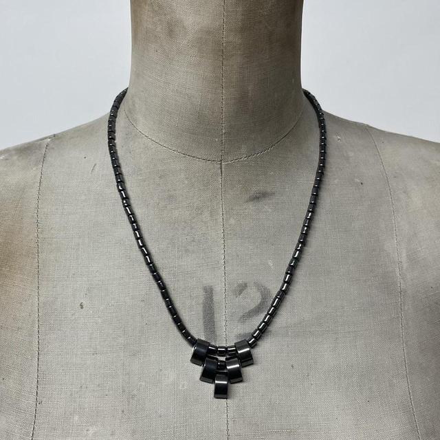 Beaded gothic hematite necklace