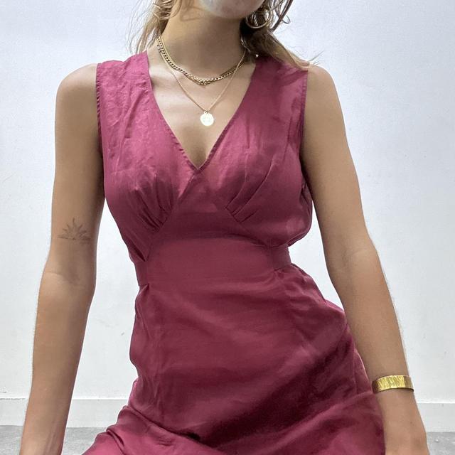 Coquette pink layered flared midi dress