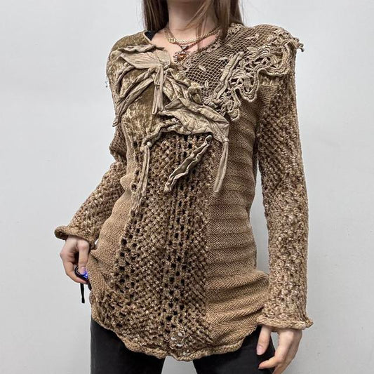 Brown lace fairy jumper