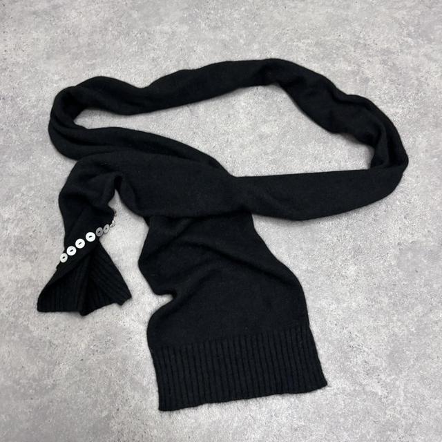 Black wool knitted scarf