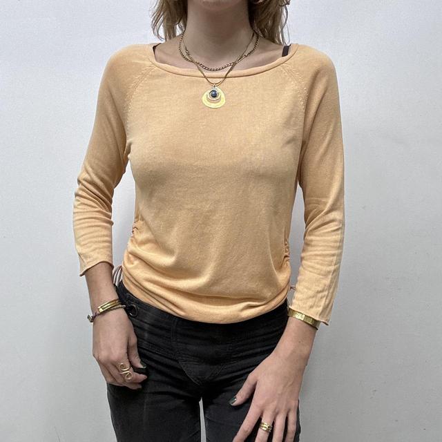 Slouchy knit ruched knit top