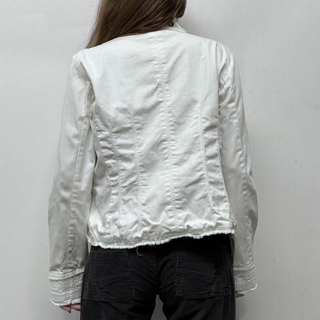 White flared eyelet jacket