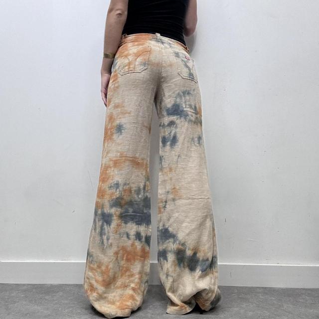 Distressed flared wide leg miss sixty trousers