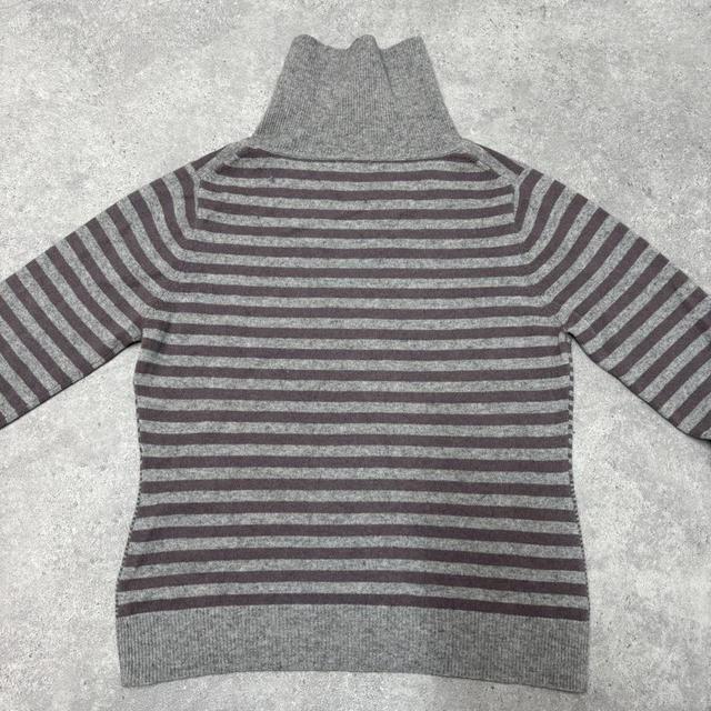 Grey pinstripe slouchy cashmere jumper