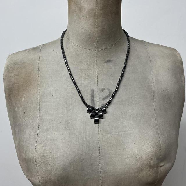Beaded gothic hematite necklace