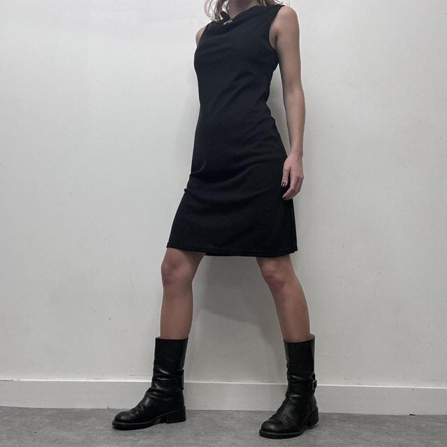 Vintage black mesh slouchy dress