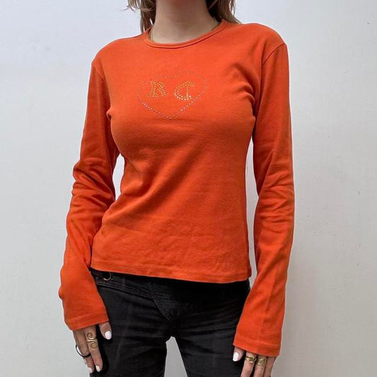 Orange long sleeve Y2K tshirt