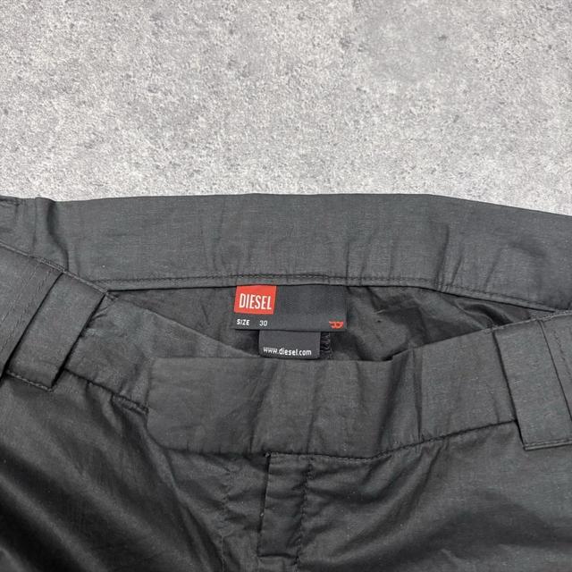 Diesel black slit flare trousers
