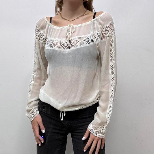 Sheer lace floaty blouse