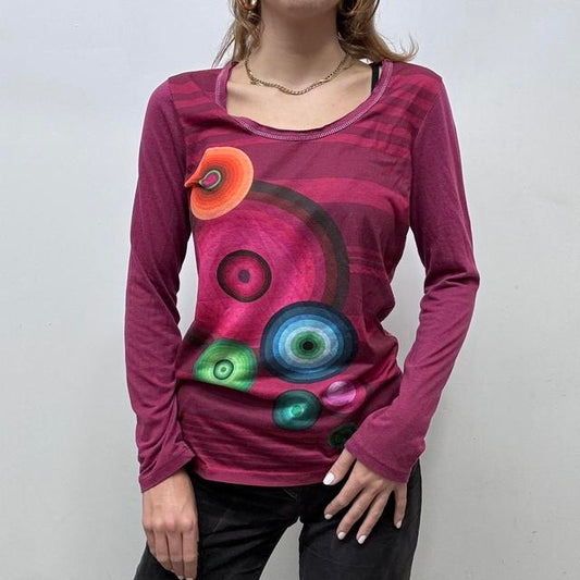 Graphic printed pink T-shirt