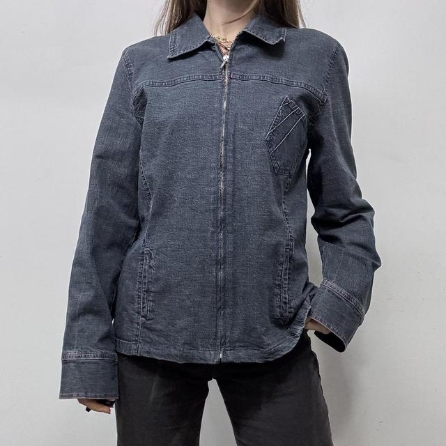 Dark denim zip up jacket